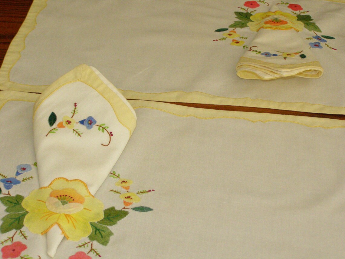 Vintage Placemats 2 and Napkins 2 Unique Sleeve for Etsy