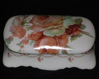 Vintage Crownford Giftware Fine Bone China Trinket Box Summer Memories England