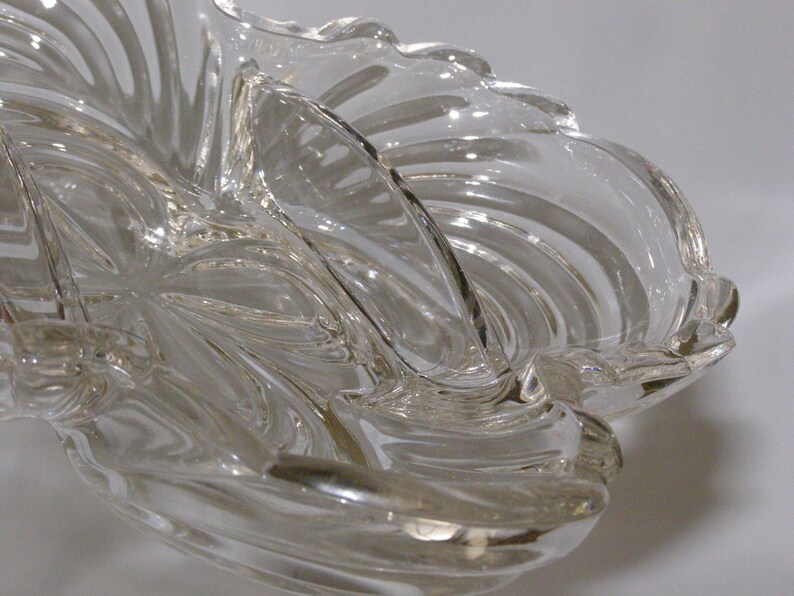 Vintage 3 Sectioned Pressed Glass Nut Bonbon Candy Dish Etsy