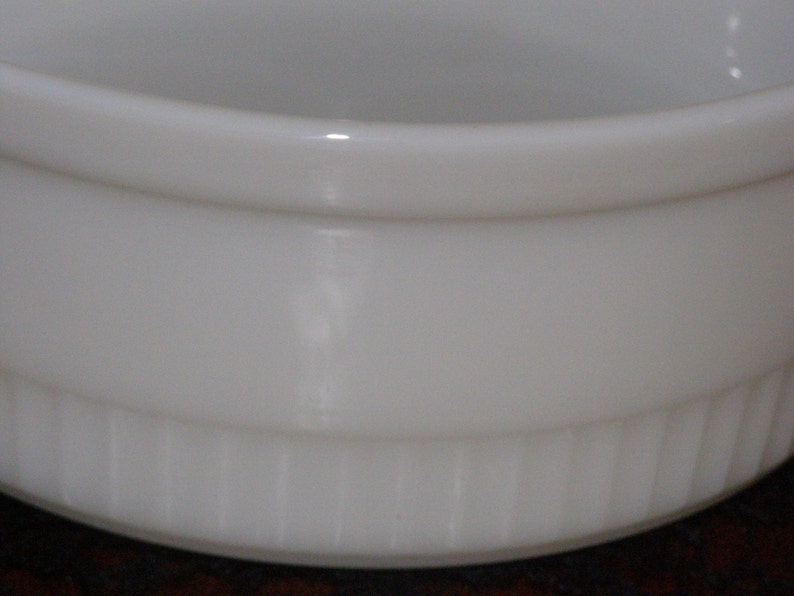 Vintage Anchor Hocking Fire King Milk Glass Heavy Round Ribbed Etsy