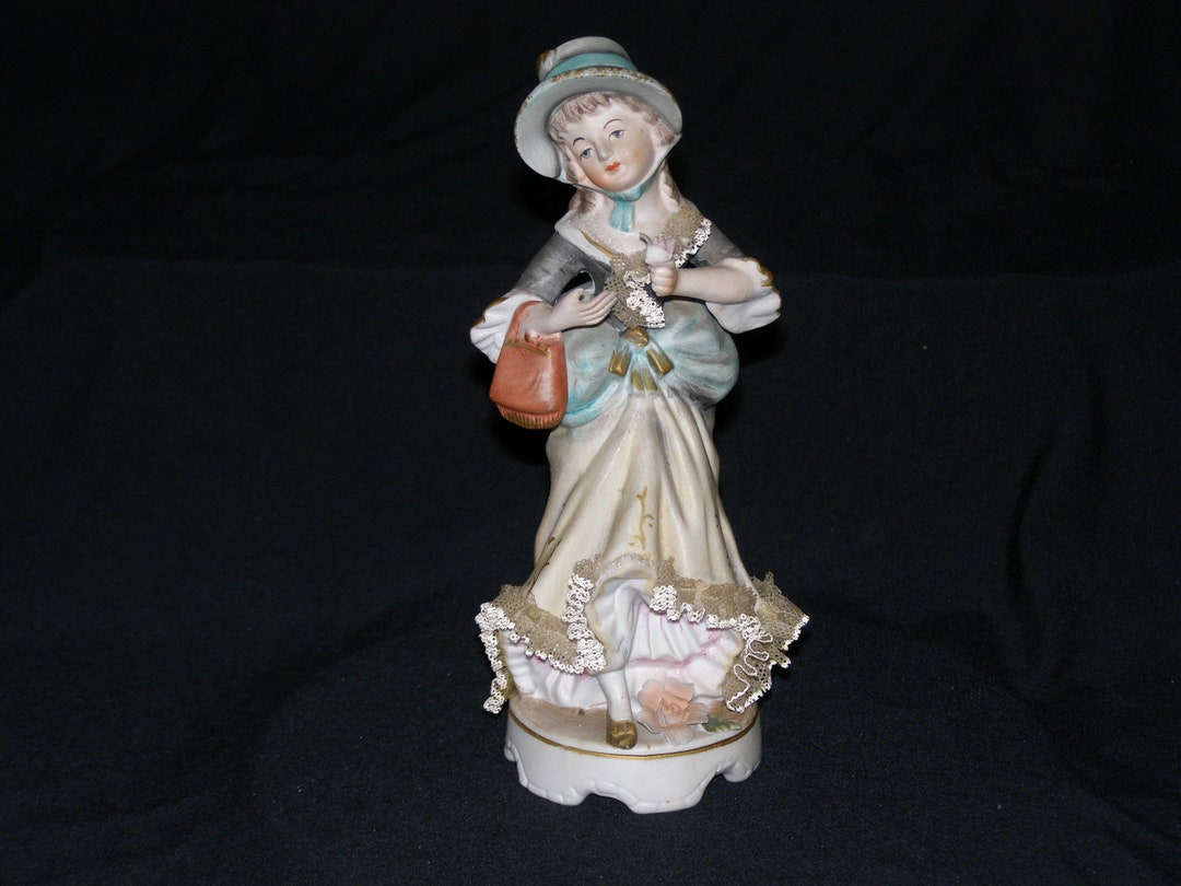 Vintage Norleans Porcelain Lady With Hat Figurine Japan est - Etsy