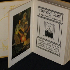 Antique Treasure Island Robert Louis Stevenson Published by Washington Square Press Binding Macrae Smith Co image 3