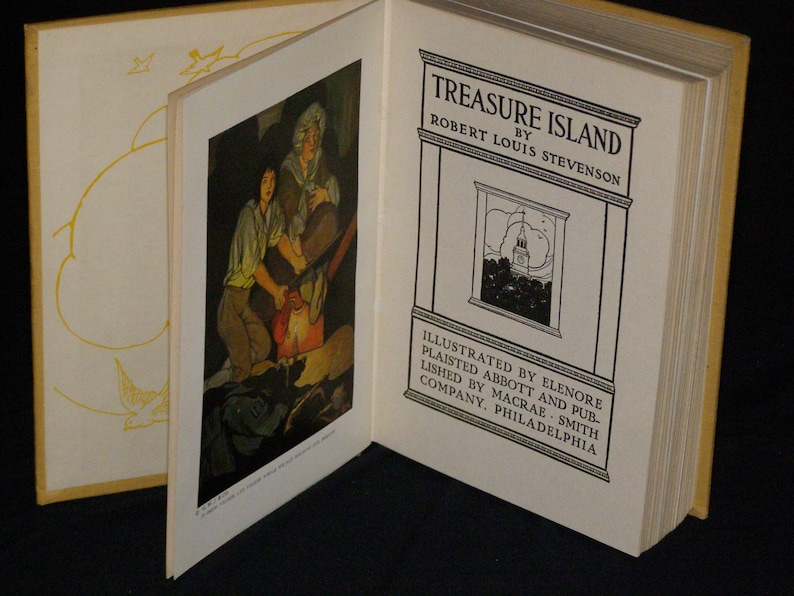 Antique Treasure Island Robert Louis Stevenson Published by Washington Square Press Binding Macrae Smith Co image 3