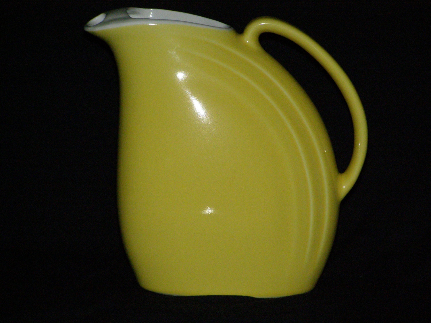 Vintage Hall Pottery Nora Pitcher YELLOW Art Etsy