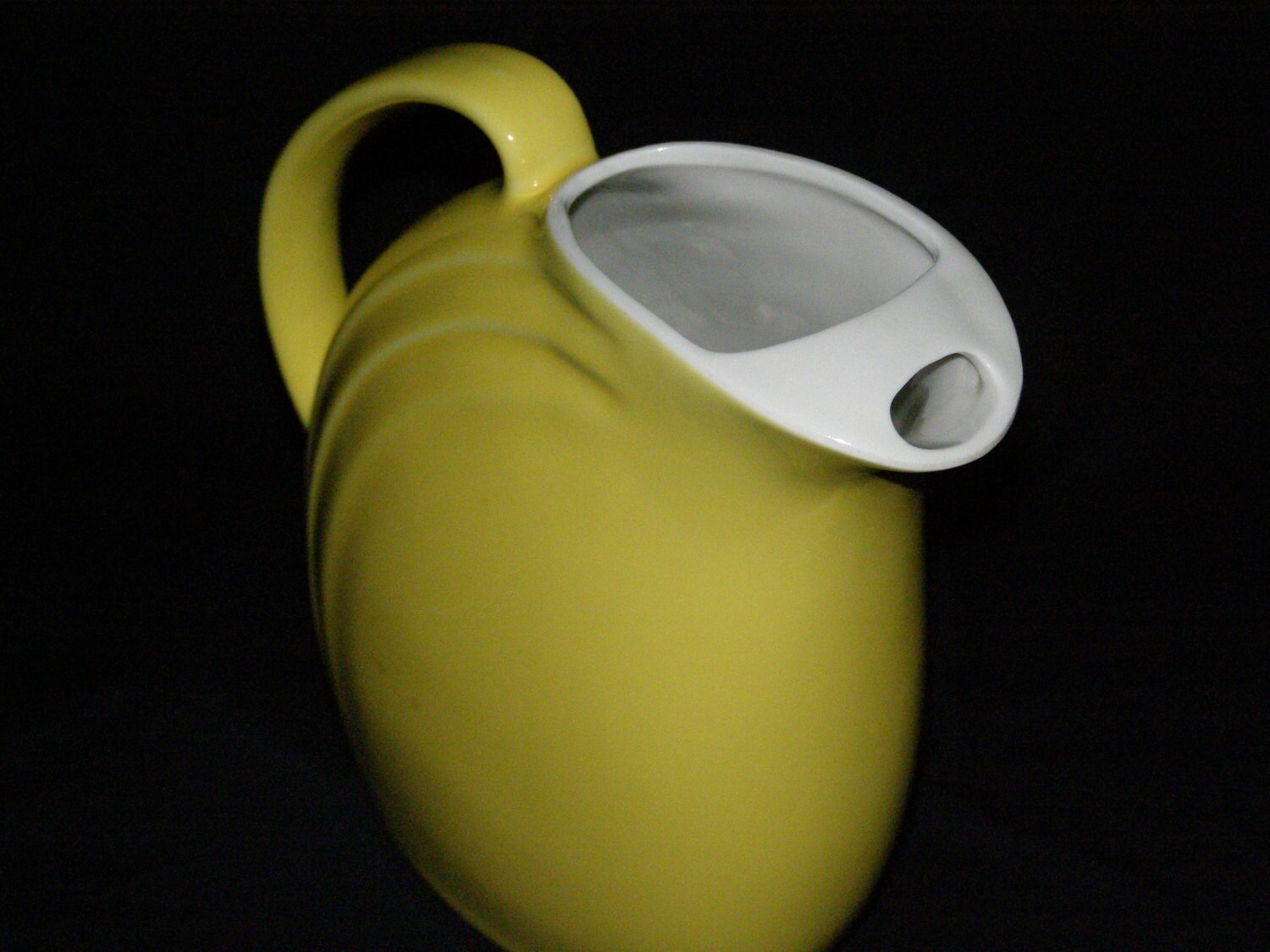 Vintage Hall Pottery Nora Pitcher YELLOW Art Etsy