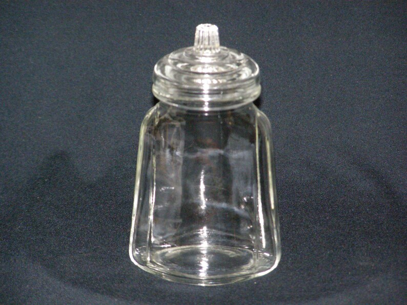 Vintage Condiment Jar by Anchor Hocking Clear With Lid Small at Almost