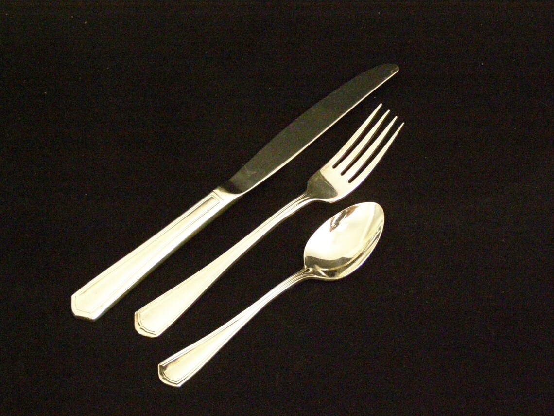 Vintage Oneida Single Setting Silver Plate Fork Spoon Knife Etsy