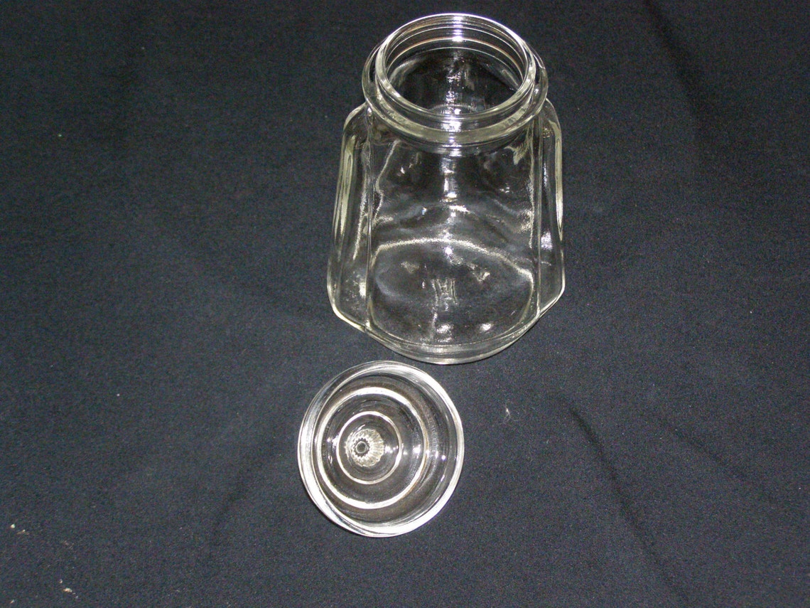 Vintage Condiment Jar by Anchor Hocking Clear With Lid Small at Almost
