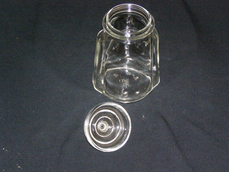 Vintage Condiment Jar by Anchor Hocking Clear With Lid Small at Almost