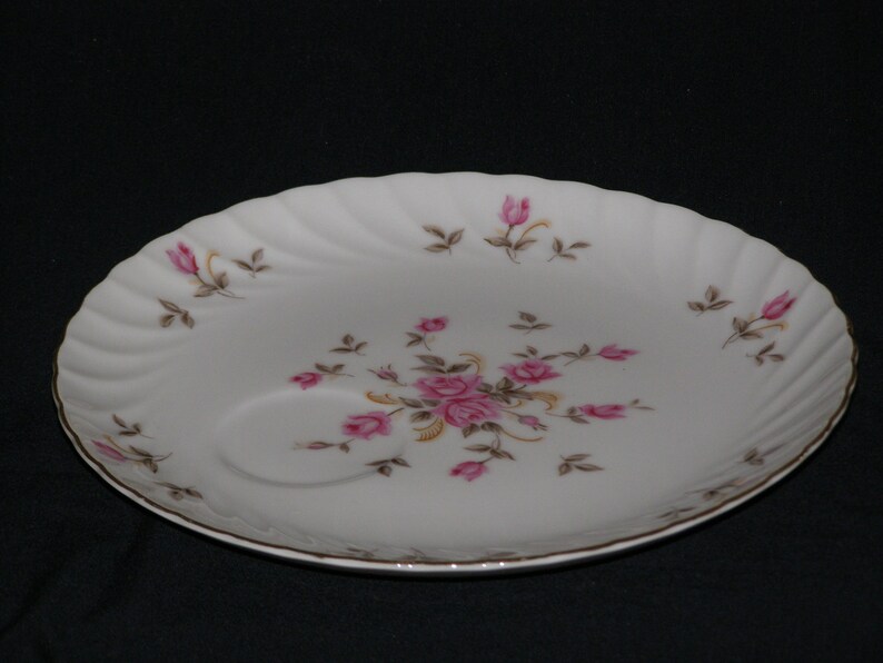 Vintage Lefton Luncheon Plate Pattern 317IN Rose Pattern Hand-painted Silver Trim Replacement China