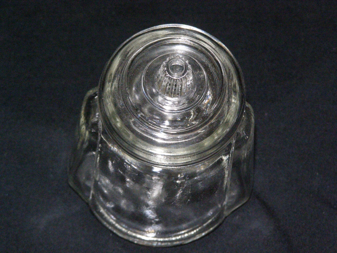 Vintage Condiment Jar by Anchor Hocking Clear With Lid Small at Almost