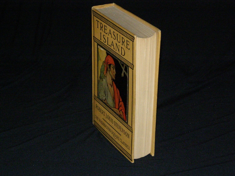 Antique Treasure Island Robert Louis Stevenson Published by Washington Square Press Binding Macrae Smith Co image 2