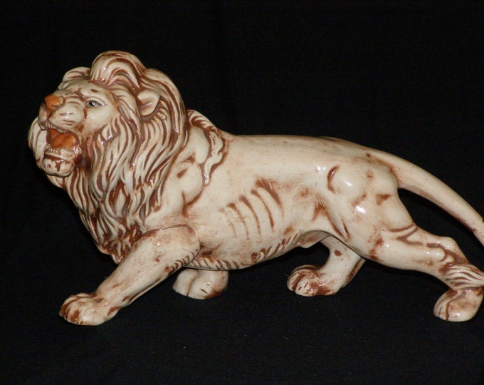Vintage Ceramic Lion Figurine King of the Jungle Atlantic Etsy