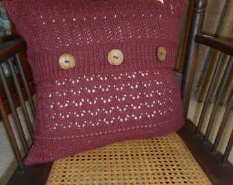 16" x 16" Russet Cable Knit Pillow