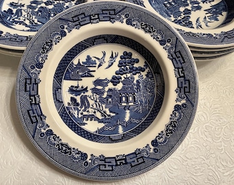 Cuencos para sopa con borde azul Willow de Johnson Brothers