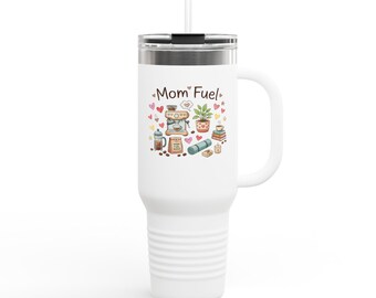 Tazza termica da viaggio Mom Fuel, 40 oz / bicchiere termico per la mamma