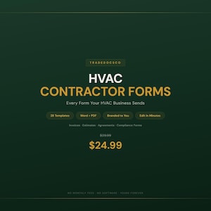 Formulieren HVAC-aannemer: 28 sjablonen met EPA-koelmiddellogboek (Word + pdf)