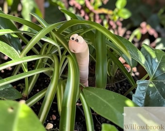 Worm Garden Decorations Blumentopfspieße - Lustige Gartenstecker, lustige Gartendekorationen (2er Set)