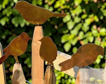 Eisen-Vogel-Silhouette-Garten-Dekor, rustikale industrielle Zaunspitzen, Vogel-Art-Verzierungen