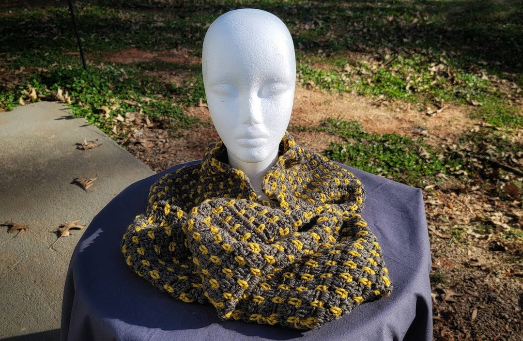 Oversized Handmade Infinity Soft Crocheted Cowl Scarf in Charcoal Grey ...