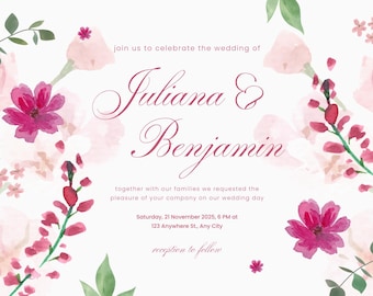 editable wedding thank you card template