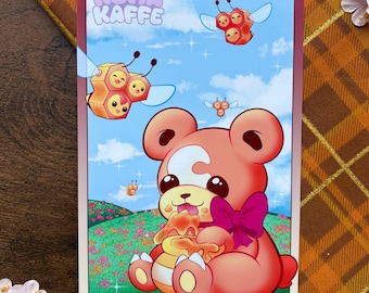 Pokemon Teddiursa Combee Honey 4x6 Mini Print
