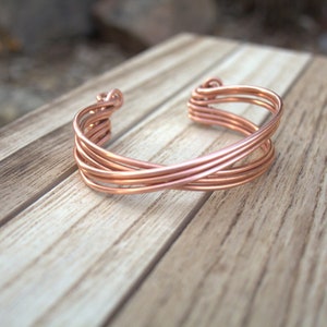 Cross Stacked Copper Bracelet | Real Copper Cuff Bracelet |  Copper Healing Bracelet | Copper Bangle | Bridesmaids Gift | Bulk Gifts