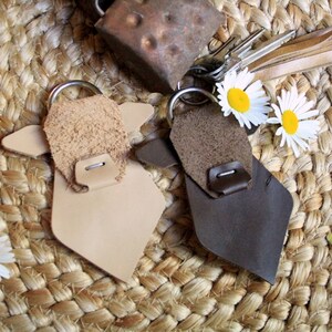 Cute Cow Keyring Accessory Leather Key Ring Cow Rearview Mirror Backpack Purse Bag Charm Accessory Highland Cow Gifts Under 20 image 4