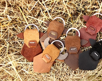 Leather Highland Cow Keychain: Cute Bag or Car Charm - Handmade