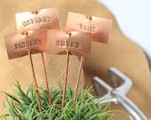 Garden Stakes, Garden Markers, Herbs, Garden Sign, Garden Art, Plant Stake, Gardening Gift, Favorite, Custom, Hand Stamped, Metal Yard Art