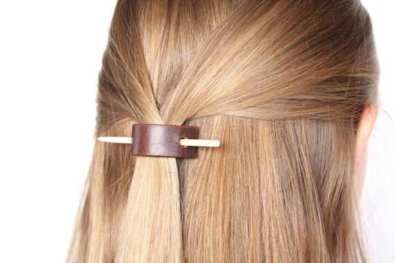 leather and stick hair accessories