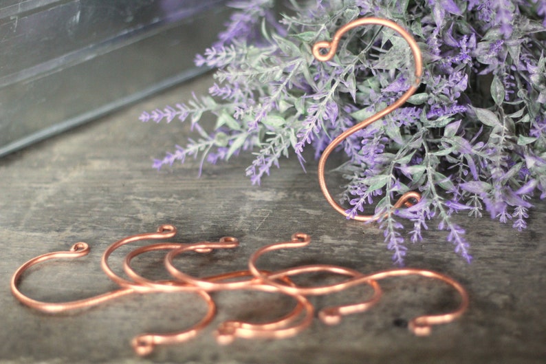 Copper S Hooks Metal Hooks Curtain Hooks Shower Etsy