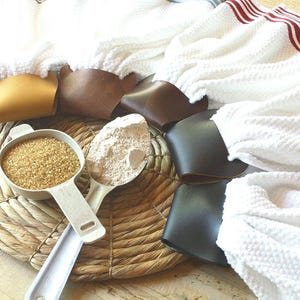 Kitchen Towel Holder: Rustic Leather - Oven Door Hanging Hook