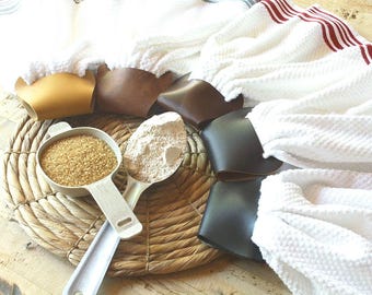 Kitchen Towel Holder: Rustic Leather - Oven Door Hanging Hook