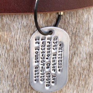 Hand Printed Metal Dog Tags ID Tags Dog and Cat ID Tags Dog Collar Metal Luggage Tag Custom Personalized Dog Tags Pet Name Tags image 6