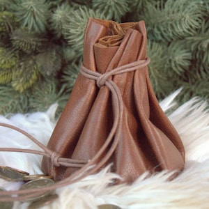 Leather Pouch, Leather Bag, Leather Drawstring Bags , Coin Pouch , Medicine  Bag , Jewelry Bag , Essential Oils