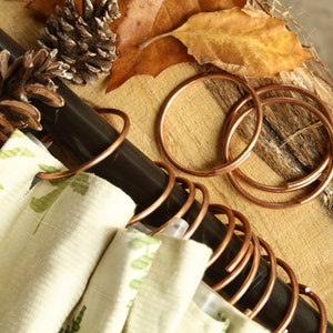 Copper Shower Curtain Rings | Rustic Decor | Farmhouse | Decorator Copper Accents | Modern | Designer Copper Hardware | Copper Home Decor |