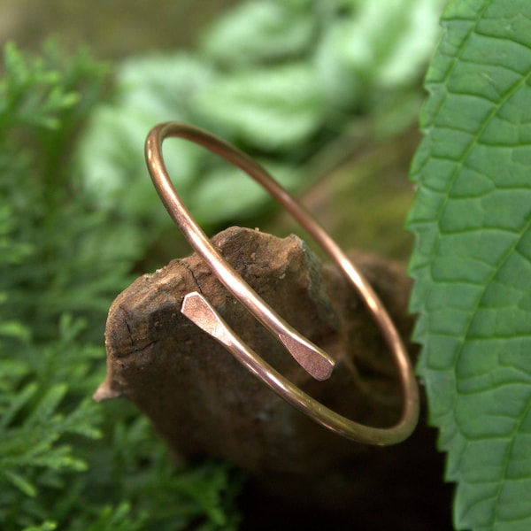 Copper Bangle Bracelet - Smooth Minimalist Style, Adjustable