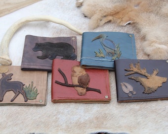 Leather Wallets, Leather Gifts, Archaic Leather Wallet, Rustic Wallet, Woodsy Jewelry, Cabin Gift | Unique Christmas Gifts  Native Made Gift
