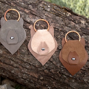 Bear Key Accessory | Leather Key Ring | Teddy | Rearview Mirror Charm | Backpack Purse Accessory | Bear Lovers Gift | Yesterdays November