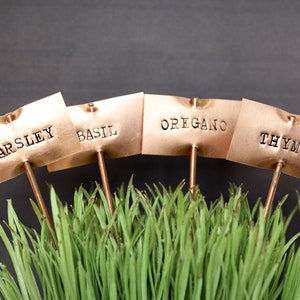 Garden Stakes, Garden Markers, Herbs, Garden Sign, Garden Art, Plant Stake, Gardening Gift, Favorite, Custom, Hand Stamped, Metal Yard Art image 6