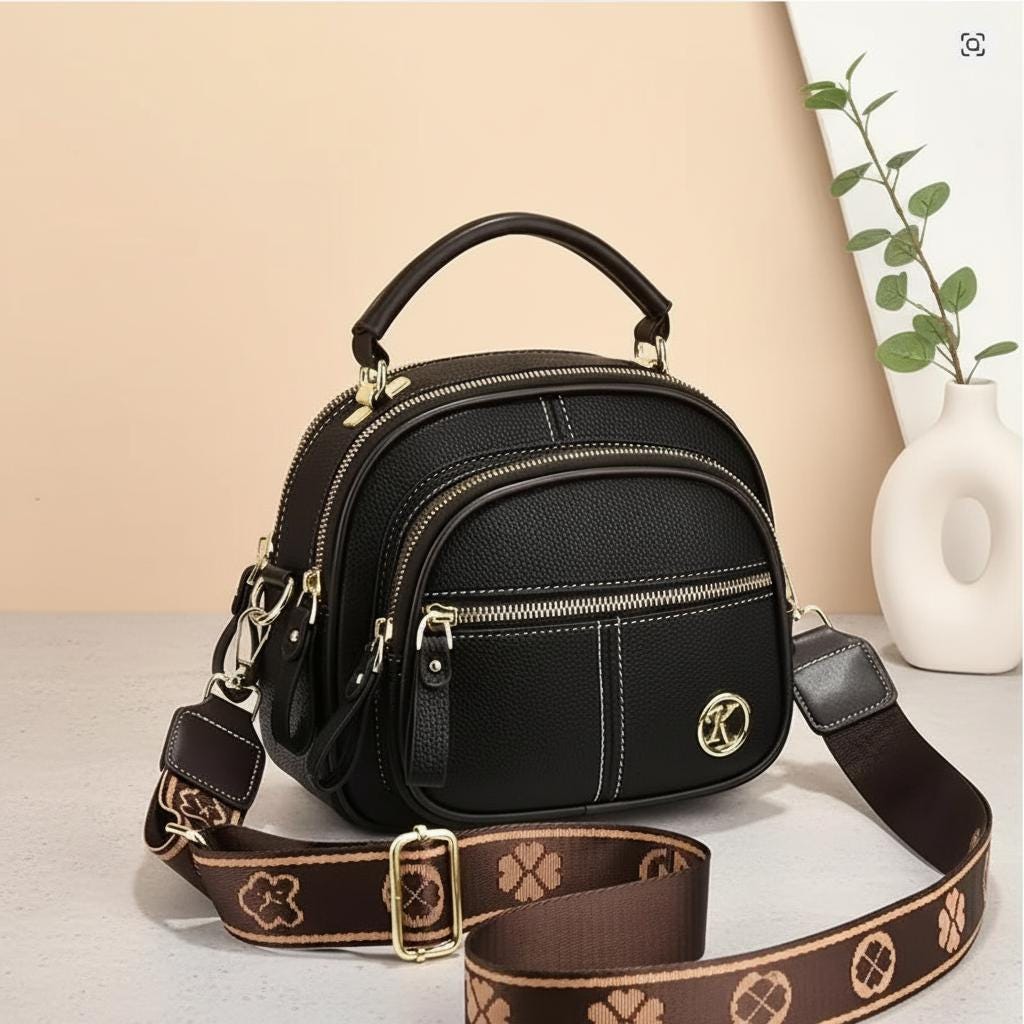 Faux Leather Crossbody Bag, Women's Multi Pocket Shoulder Purse, Travel Phone Handbag