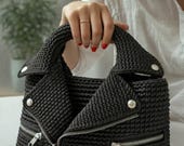 Moto Chic Crochet Bag Pattern PDF Easy Crochet Purse Pattern Crochet Bag Pattern Crochet Bag Tutorial