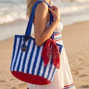 Patrón PDF para bolso de playa de ganchillo – Bolso grande de verano, bolso bohemio fácil de hacer, idea de regalo hecho a mano, regalo de ganchillo DIY, descarga instantánea
