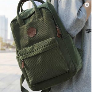 Corduroy rugzak, schooltas, laptoptas voor 14 inch, dagrugzak voor studenten, reistas met meerdere vakken
