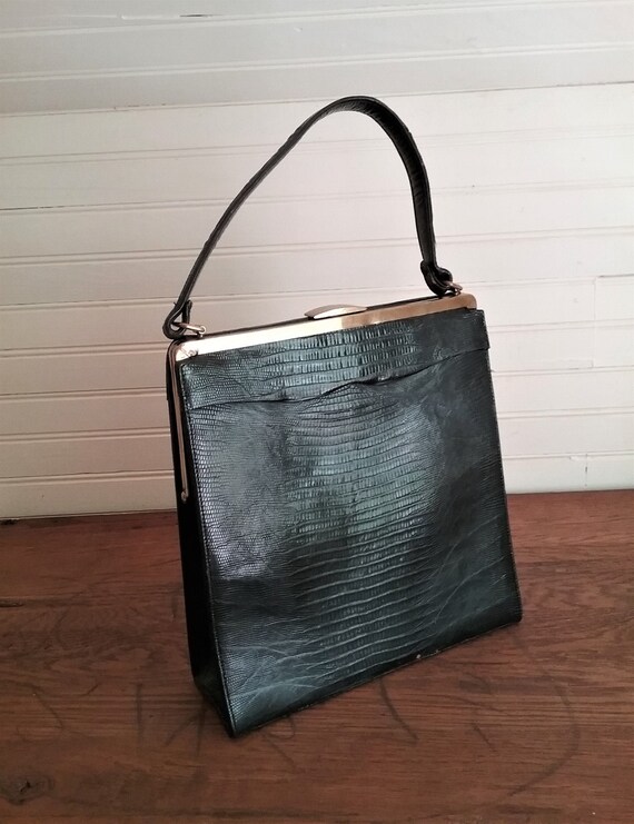 Vintage Lizard Skin Handbag, Palizzio New York Bla