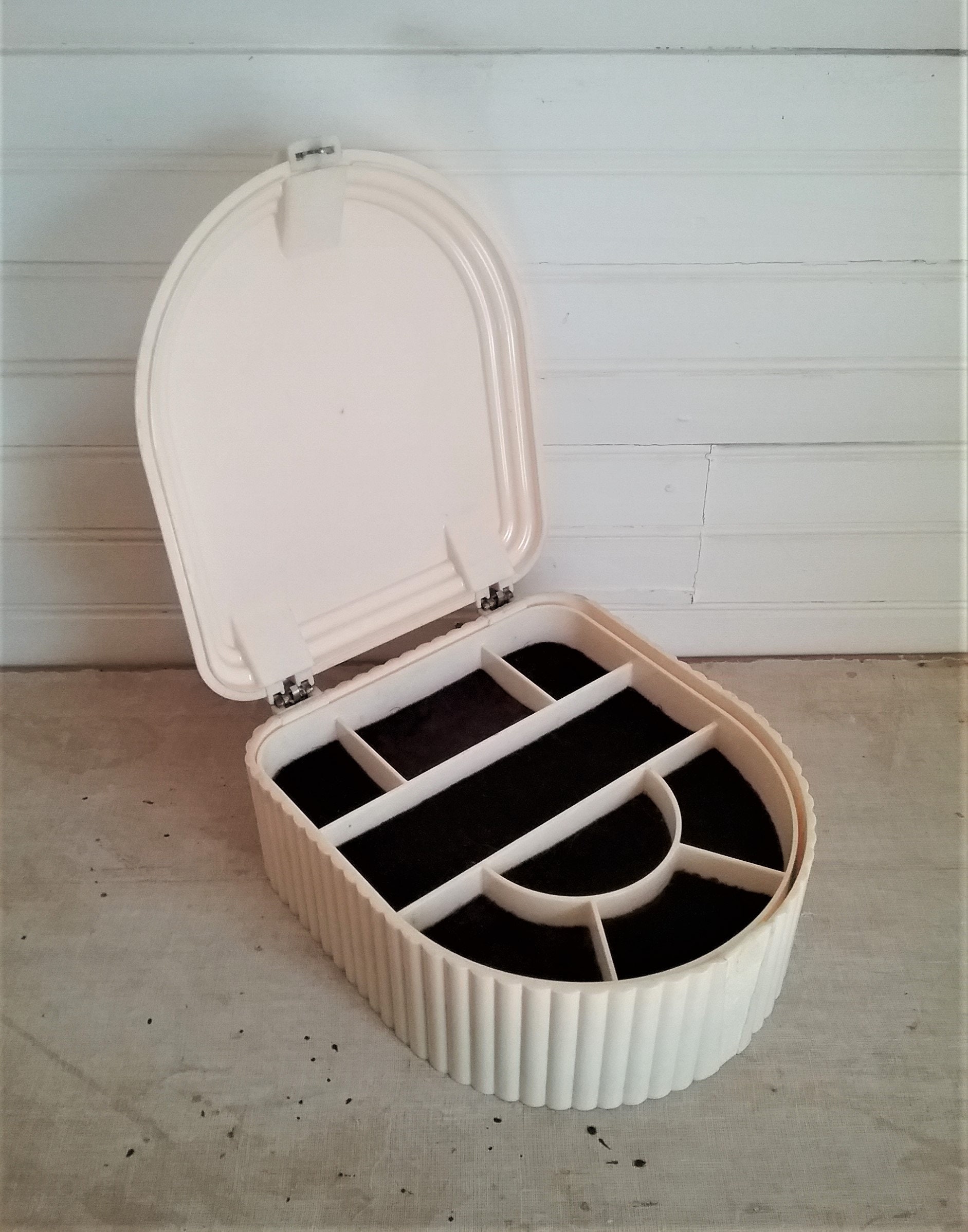 Vintage Bakelite Jewelry Box Large Plastic Jewelry Box White Etsy