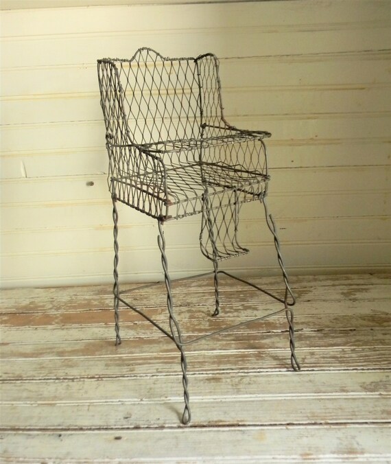 vintage metal high chair