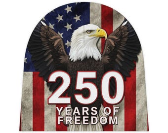 250 Years of Freedom Eagle Hat, Patriotic American Flag Baby Beanie