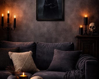 Grim Reaper Wall Art, Gothic Moody Poster, Dark Print (Digital Download)